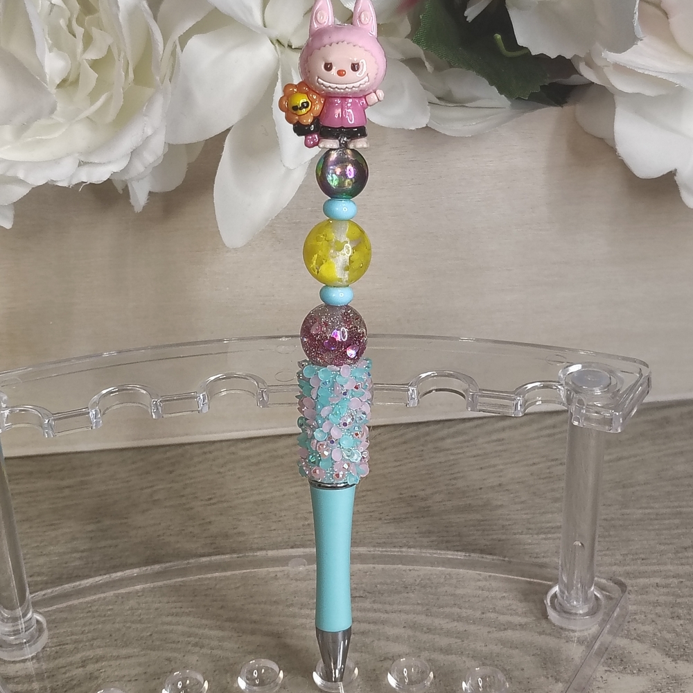 Cute Beaded Pen with Character Topper